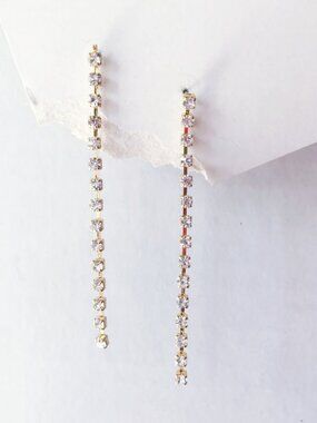 Retro So Good Rhinestone Strand Dangle Earrings